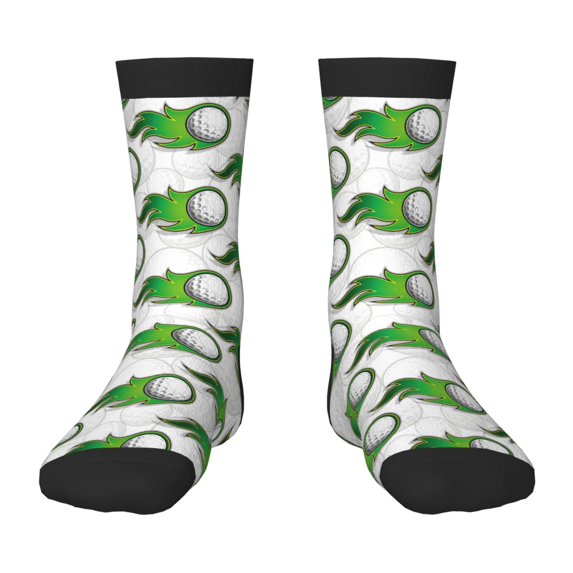 Fuzoiu Golf balls Print Kids Socks For Boys Girls,Grip Crew Socks with Non Slip,Lightweight Stretch Crew Socks,Toddlers Crew Boot Socks