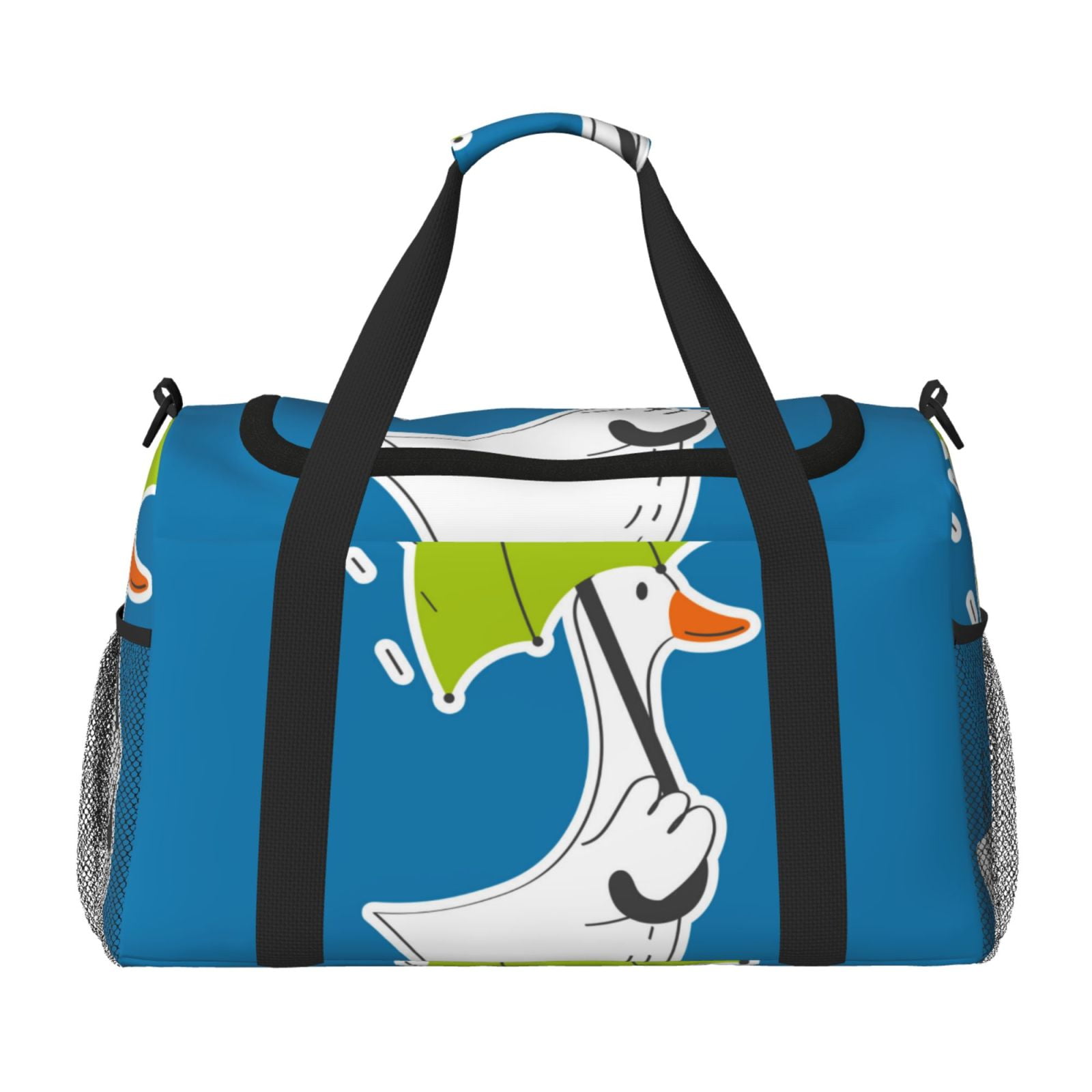 Fuzoiu Goose Holding an Umbrella Print Travel Duffle Bag,Carry On Tote Bags,Duffel Bag,Sport Gym Bag, Hospital Bag for Labor and Delivery, Overnight Bag,Luggage Bag