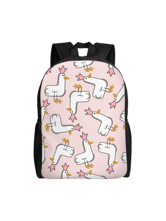 Goose Queen Print Laptop Backpack,Work Business Backpacks, Large Capacity Nurse Bag College Bookbag for School, Waterproof Casual Daypack for Travel