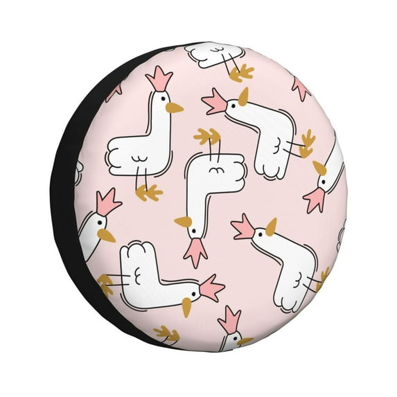 Fuzoiu Goose Queen Print Universal Spare Tire Cover with Buckle Strap, Waterproof Wheel Covers for Jeep, Trailer, RV, Truck and All Car-15 inch