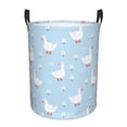 thumbnail image 1 of Fuzoiu Goose White Flowers Print Circular Hamper,Laundry Basket with Handle,Collapsible Laundry,Dirty Clothes Storage Basket,for Bedroom Bathroom Dorm Living Room-Medium, 1 of 6