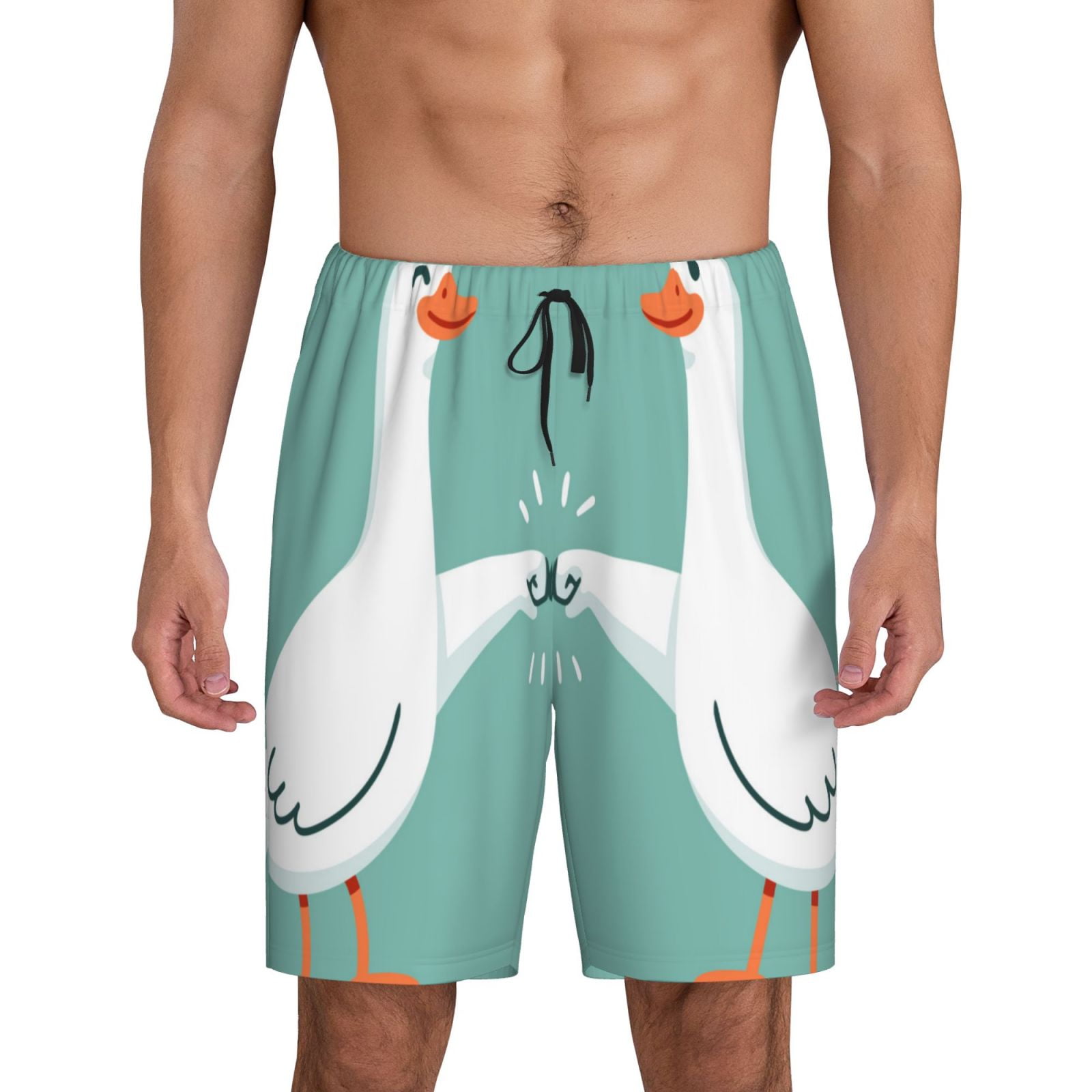 Fuzoiu Goosebumps Print Pajama Shorts for Men, Men's Pajama Bottoms