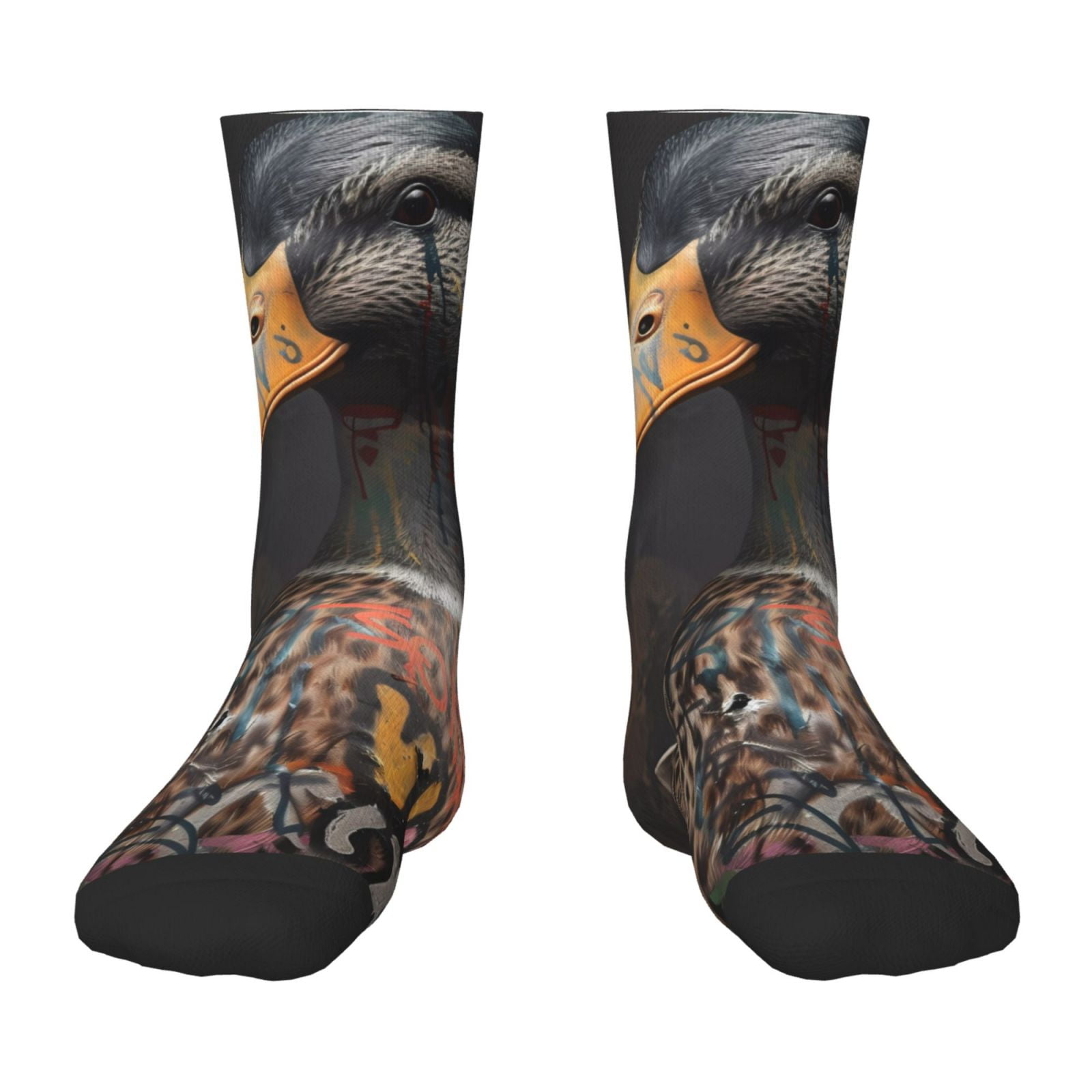 Fuzoiu Graffiti Cool Duck Print Kids Socks For Boys Girls,Grip Crew ...