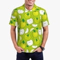thumbnail image 1 of Fuzoiu Green Apple Print Men's Polo Shirts Short Sleeve,Golf Shirts for Men,Mens Golf Shirt Moisture Wicking Quick-Dry-4X-Large, 1 of 6