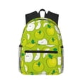 thumbnail image 1 of Fuzoiu Green Apple Print School Backpack for Teens,Large Bookbag,Lightweight Laptop Bag for Travel, Work, School & Outdoor Adventures, 1 of 6