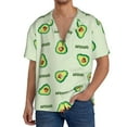 thumbnail image 1 of Fuzoiu Green Avocado Print Men's Casual Short,Men's Short Sleeve Shirt,Mens Casual Button Down Shirts,Cuban Collar Summer Shirt for Beach, Vacation, and Outdoor Activities-Large, 1 of 5