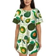 thumbnail image 1 of Fuzoiu Green Avocado Print Women's Short-Sleeved Pajama Set,Lounge Sleepwear Set,Womens Pajama Sets 2 Piece,Button-Up Top and Shorts with Pockets-4X-Large, 1 of 7