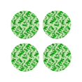 thumbnail image 1 of Fuzoiu Green Lizard Print Leather Coasters Set,Drink Coasters Set of 4,for Tabletop Protection, Durable PVC Coasters,Home Décor and Housewarming Gift-Round Shape, 1 of 6