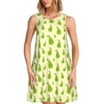 thumbnail image 1 of Fuzoiu Green Pears1 Print Women's Sleeveless Dress,Summer Dresses for Women,Casual Sundresses,Beach Sleeveless T-shirt Swing Dress with Pockets, 1 of 7