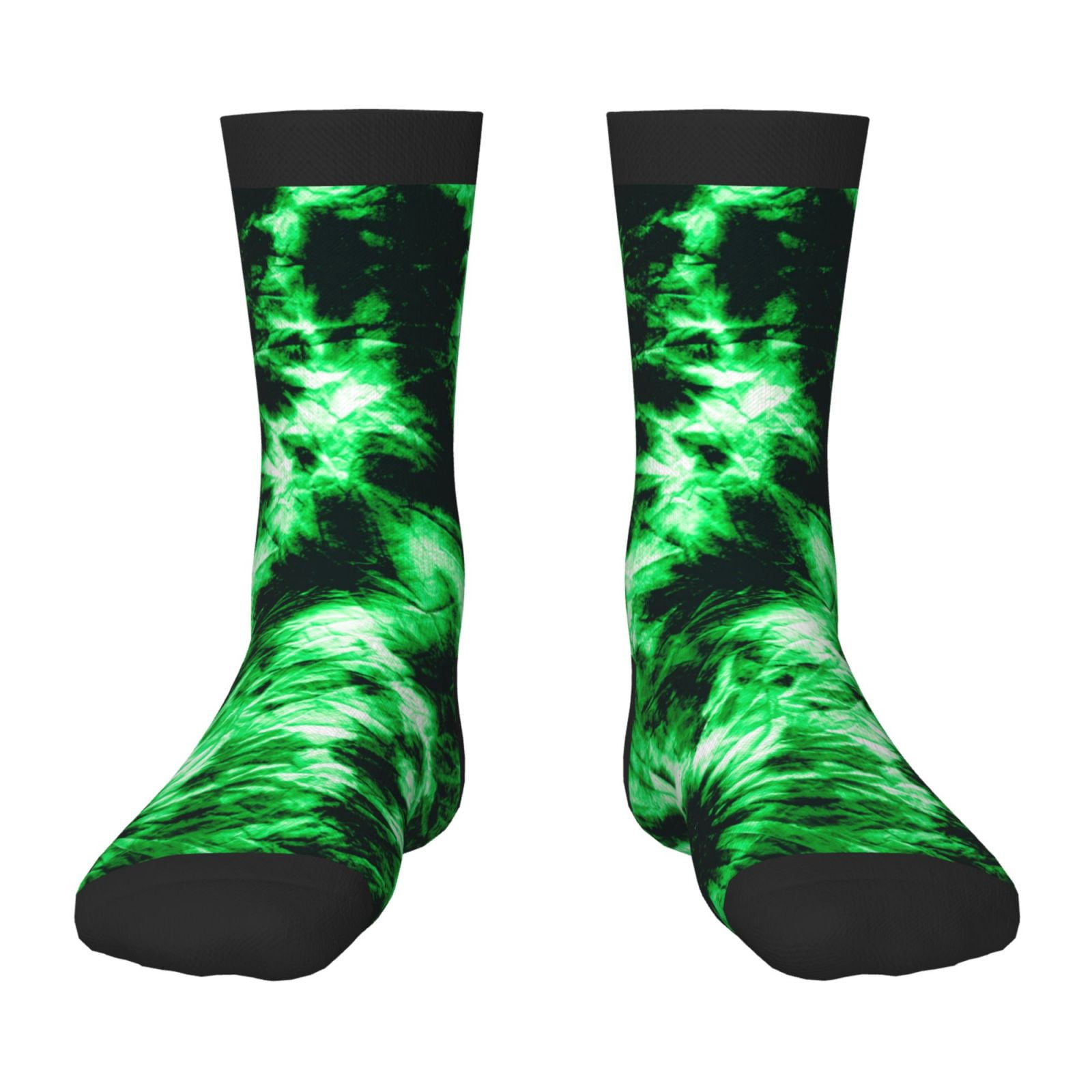 Fuzoiu Green Tie Dye Print Kids Socks For Boys Girls,Grip Crew Socks ...