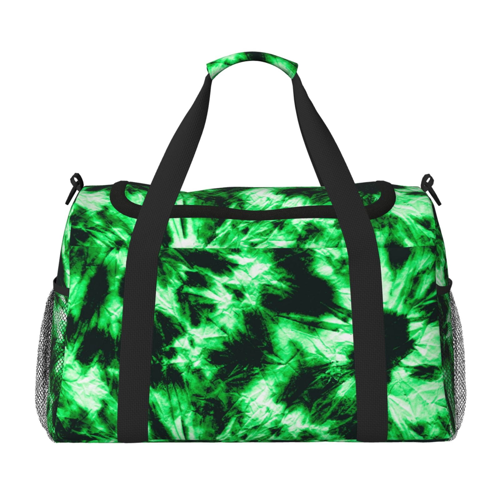 Fuzoiu Green Tie Dye Print Travel Duffle Bag,Carry On Tote Bags,Duffel Bag,Sport Gym Bag, Hospital Bag for Labor and Delivery, Overnight Bag,Luggage Bag