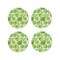 thumbnail image 1 of Fuzoiu Green Various Lemons Print Leather Coasters Set,Drink Coasters Set of 4,for Tabletop Protection, Durable PVC Coasters,Home Décor and Housewarming Gift-Round Shape, 1 of 6