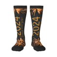 thumbnail image 1 of Fuzoiu HAPPY NEW YEAR 2024 Print Adult Stockings,Crew Socks,Unisex Fashion Socks, Casual Sports Socks,Comfortable Crew Socks for Everyday Wear and Sports, 1 of 1