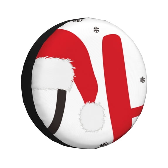 Fuzoiu HOHOHO Christmas Print Universal Spare Tire Cover with Buckle Strap, Waterproof Wheel Covers for Jeep, Trailer, RV, Truck and All Car-17 inch