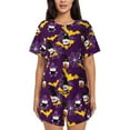 thumbnail image 1 of Fuzoiu Halloween Gnomes1 Print Women's Short-Sleeved Pajama Set,Lounge Sleepwear Set,Womens Pajama Sets 2 Piece,Button-Up Top and Shorts with Pockets-X-Large, 1 of 7