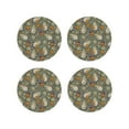 thumbnail image 1 of Fuzoiu Halloween Mummy Gnome Print Leather Coasters Set,Drink Coasters Set of 4,for Tabletop Protection, Durable PVC Coasters,Home Décor and Housewarming Gift-Round Shape, 1 of 6
