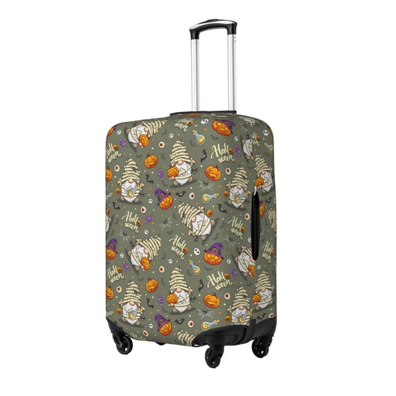 Fuzoiu Halloween Mummy Gnome Print Suitcase Cover,Washable Luggage Covers for Suitcase,Elastic Luggage Protector Cover,Scratch Resistant Travel Suitcase Covers-Large