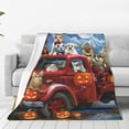 thumbnail image 1 of Fuzoiu Halloween Pets Pumpkins Print Ultra-Soft Micro Fleece Blanket,All Seasons Flannel Throw, Lightweight Blanket for Bed, Sofa, Couch, Movie Night, Camping, and Travel-60"x50", 1 of 7