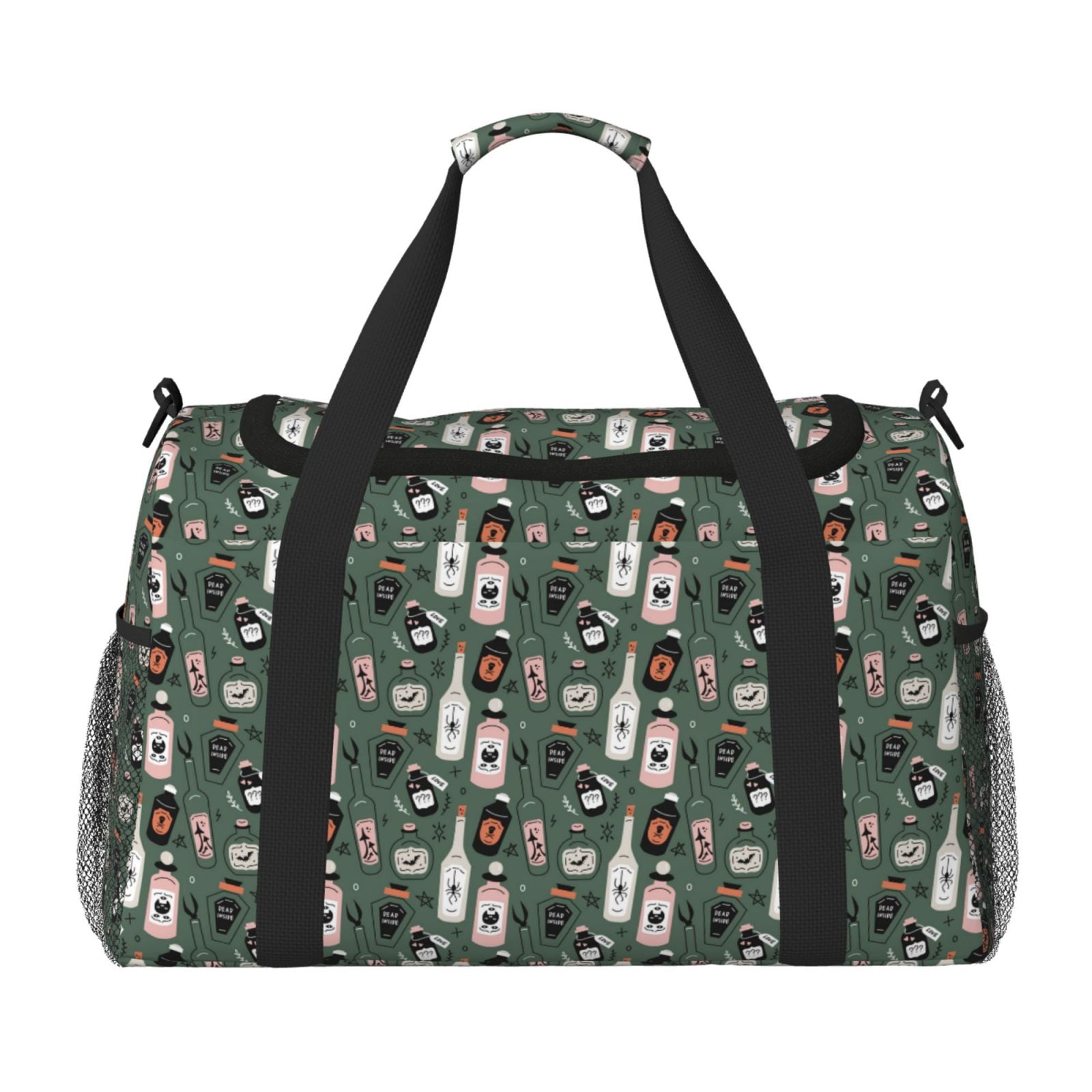 Fuzoiu Halloween Potions Print Travel Duffle Bag,Carry On Tote Bags,Duffel Bag,Sport Gym Bag, Hospital Bag for Labor and Delivery, Overnight Bag,Luggage Bag