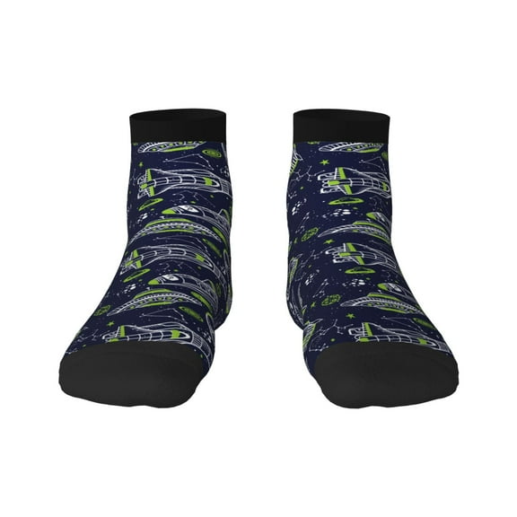 Fuzoiu Hand Drawn Rockets Print Adult Socks, Crew Moisture-wicking Socks, Unisex Cushion Crew Socks,Casual Sports Ankle Socks