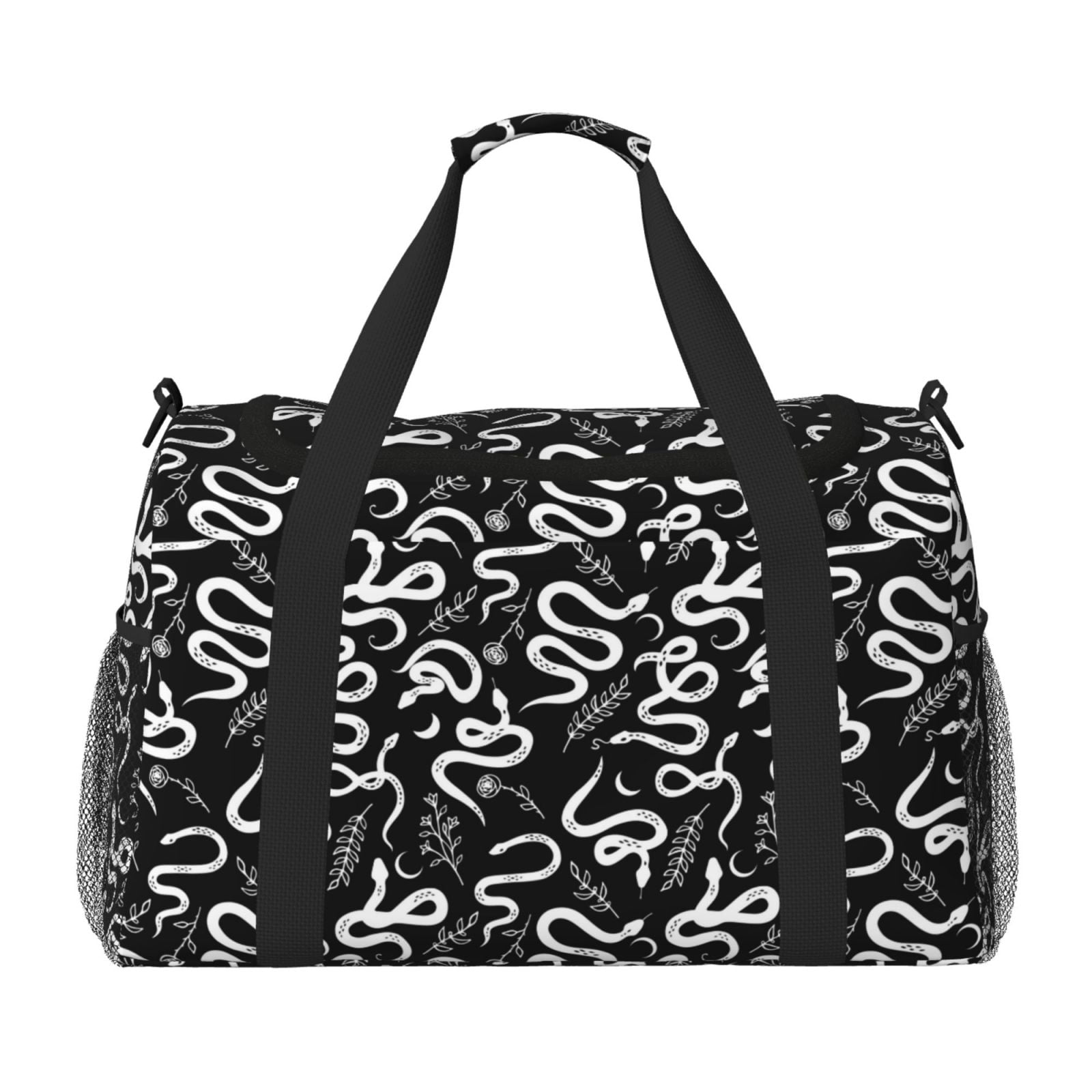 Fuzoiu Hand Drawn Snake Print Travel Duffle Bag,Carry On Tote Bags,Duffel Bag,Sport Gym Bag, Hospital Bag for Labor and Delivery, Overnight Bag,Luggage Bag