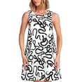 thumbnail image 1 of Fuzoiu Hand Drawn Snake Print Women's Sleeveless Dress,Summer Dresses for Women,Casual Sundresses,Beach Sleeveless T-shirt Swing Dress with Pockets, 1 of 7