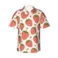 thumbnail image 1 of Fuzoiu Hand Drawn Strawberry Print Hawaiian Shirt for Men, Summer Beach Casual Short Sleeve Button Down Shirts, Men’s Beach Summer Shirts with Pocket,XX-Large, 1 of 7