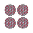 thumbnail image 1 of Fuzoiu Hand Drawn Strawberry Print Leather Coasters Set,Drink Coasters Set of 4,for Tabletop Protection, Durable PVC Coasters,Home Décor and Housewarming Gift-Round Shape, 1 of 6