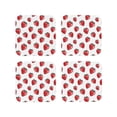 thumbnail image 1 of Fuzoiu Hand Drawn Strawberry Print Leather Coasters Set,Drink Coasters Set of 4,for Tabletop Protection, Durable PVC Coasters,Home Décor and Housewarming Gift-Square, 1 of 6