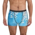 thumbnail image 1 of Fuzoiu Hanging Orchids Floral Blue Print Men's Ultra Breathable Underwear,No Riding Up Boxer Briefs with ComfortFlexible Waistband-X-Large, 1 of 5