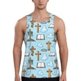 thumbnail image 1 of Fuzoiu Happy Easte Men's Workout Tank Tops,Sleeveless Gym Shirt Quick Dry,Fitness Bodybuilding T-Shirt,Muscle Athletic Workout Tee-Large, 1 of 7
