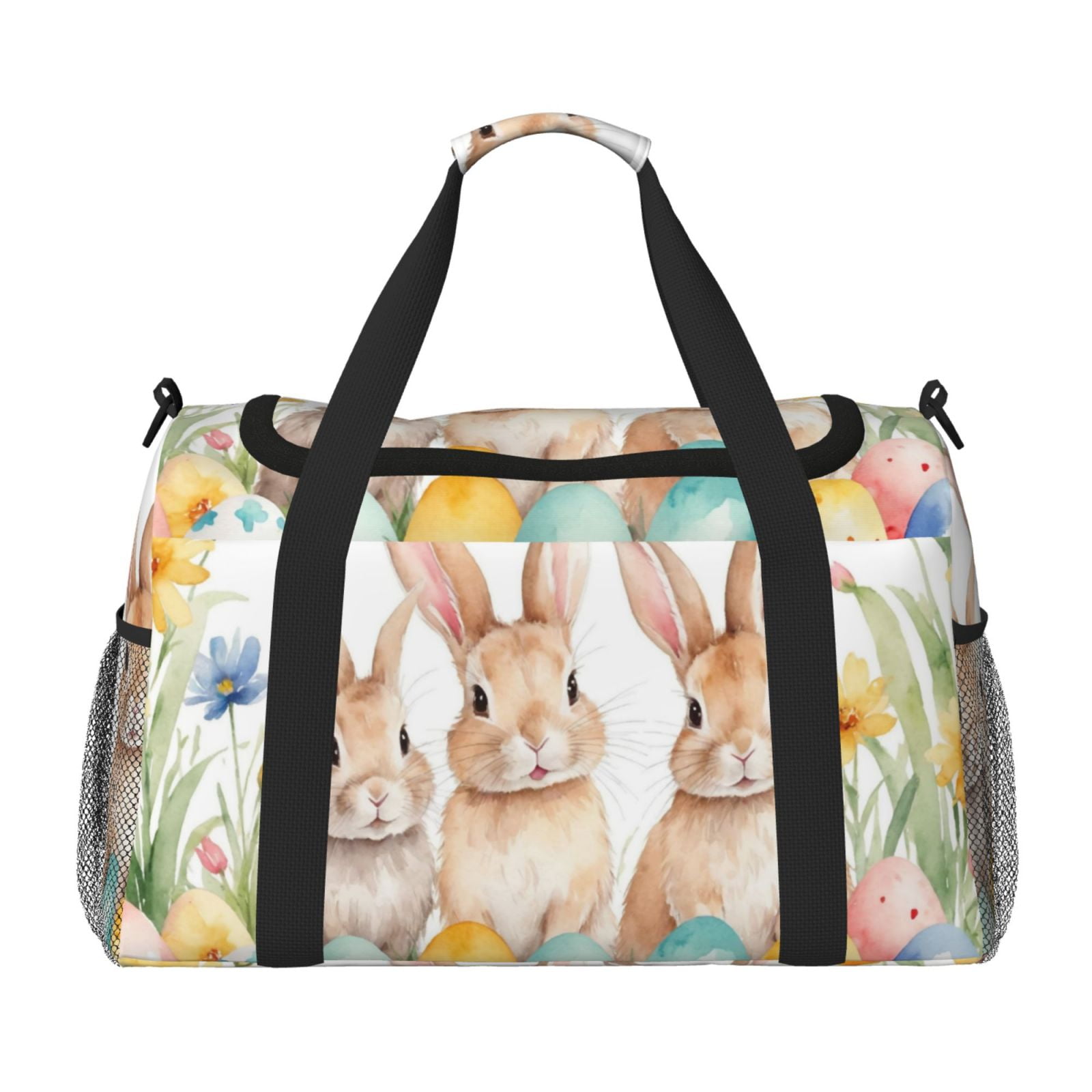 Fuzoiu Happy Easter Print Travel Duffle Bag,Carry On Tote Bags,Duffel Bag,Sport Gym Bag, Hospital Bag for Labor and Delivery, Overnight Bag,Luggage Bag