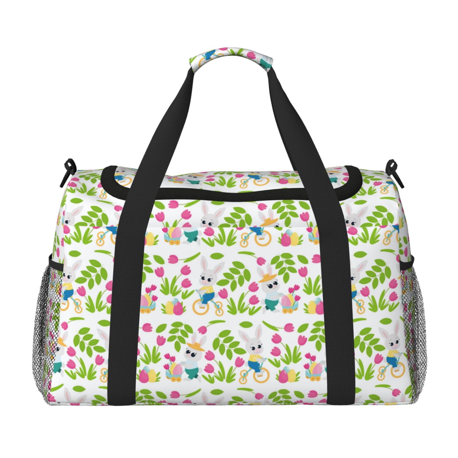 Fuzoiu Happy Easter Print Travel Duffle Bag,Carry On Tote Bags,Duffel Bag,Sport Gym Bag, Hospital Bag for Labor and Delivery, Overnight Bag,Luggage Bag