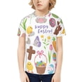 thumbnail image 1 of Fuzoiu Happy Easter1 Print Boys' Casual T-Shirt,Crewneck Undershirts,Boys Athletic Shirt,Short Sleeve T-Shirts for Outdoor Play, 1 of 7