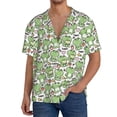 thumbnail image 1 of Fuzoiu Happy Frogs Print Men's Casual Short,Men's Short Sleeve Shirt,Mens Casual Button Down Shirts,Cuban Collar Summer Shirt for Beach, Vacation, and Outdoor Activities-4X-Large, 1 of 5