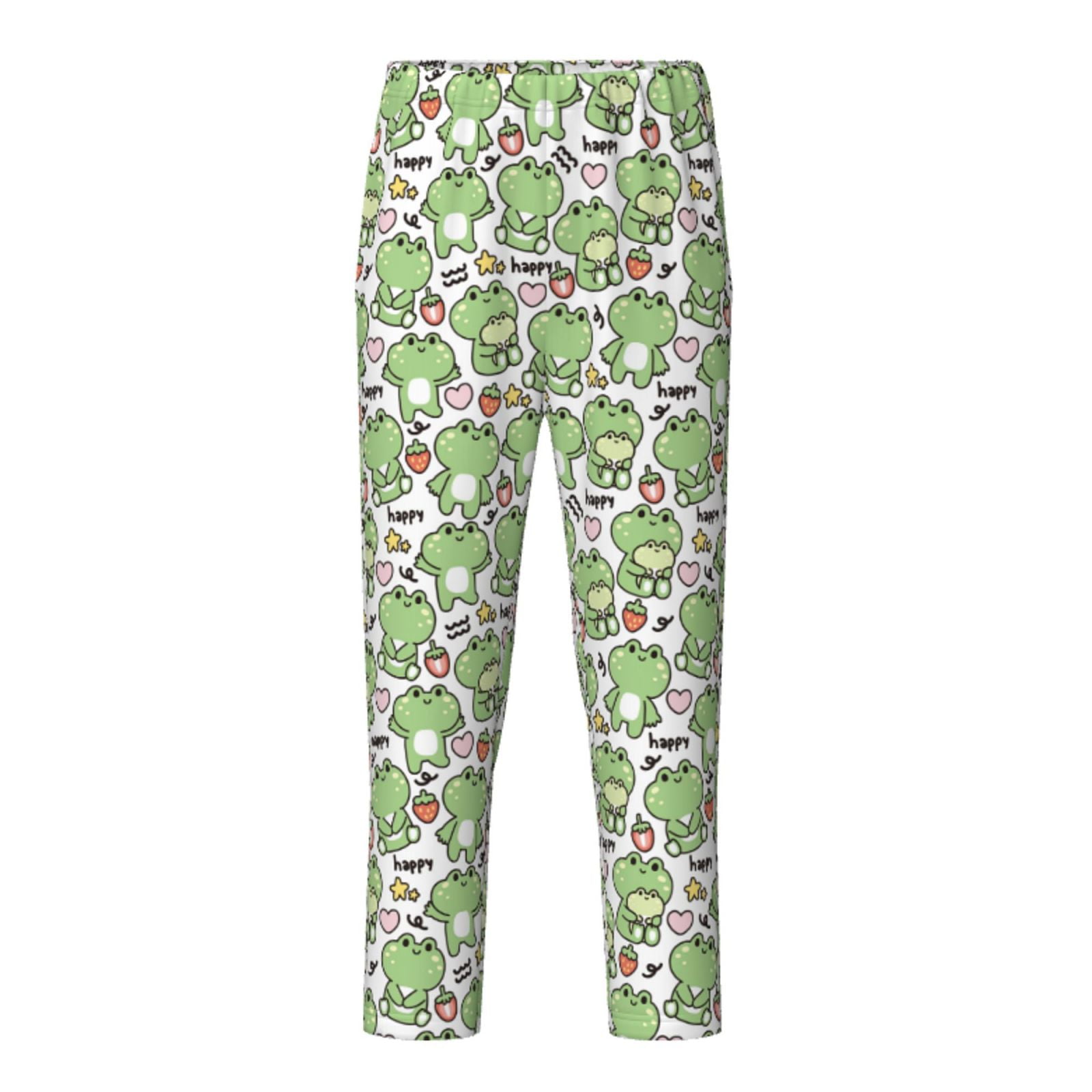 Fuzoiu Happy Frogs Print Teenagers' Pajama Pants,Lounge Pants with ...