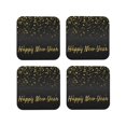thumbnail image 1 of Fuzoiu Happy New Year Print Leather Coasters Set,Drink Coasters Set of 4,for Tabletop Protection, Durable PVC Coasters,Home Décor and Housewarming Gift-Square, 1 of 6