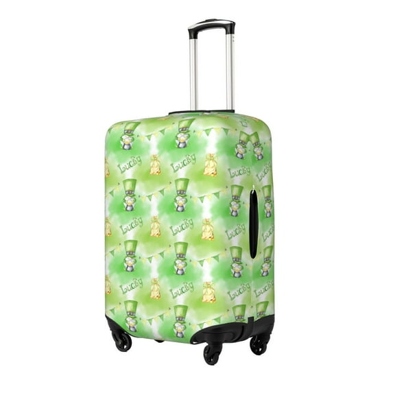Fuzoiu Happy St. Patrick's Day Print Suitcase Cover,Washable Luggage Covers for Suitcase,Elastic Luggage Protector Cover,Scratch Resistant Travel Suitcase Covers-Medium