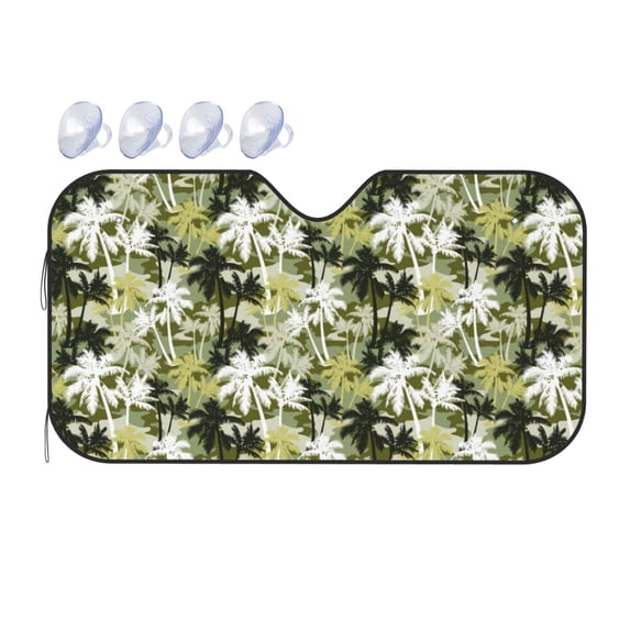 Fuzoiu Hawaii Palms Print Car Windshield Sunshade,Foldable Reflective Sun Visor,Windshield Sun Shade,UV Rays Sun Visor Shade,Auto Front Sun Shield Shade-Medium