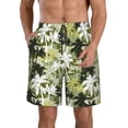 thumbnail image 1 of Fuzoiu Hawaii Palms Print Men's Beach Shorts,Men's Swim Trunks,Quick Dry Board Shorts with Pockets,Men's Bathing Suits for Surfing, Running, and Casual Wear-X-Large, 1 of 6