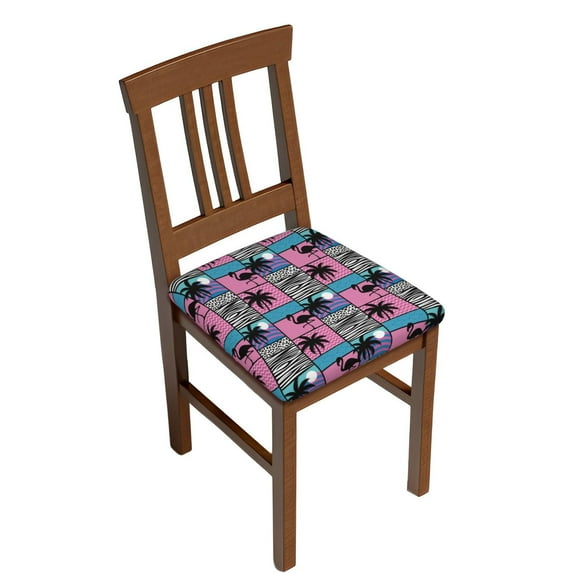 Fuzoiu Hawaii Palms Print Square Cushion Cover,Couch Cushion Covers, Stretch Seat Slipcover for Dining Chairs, Banquets, and Home Decor-Four Pieces