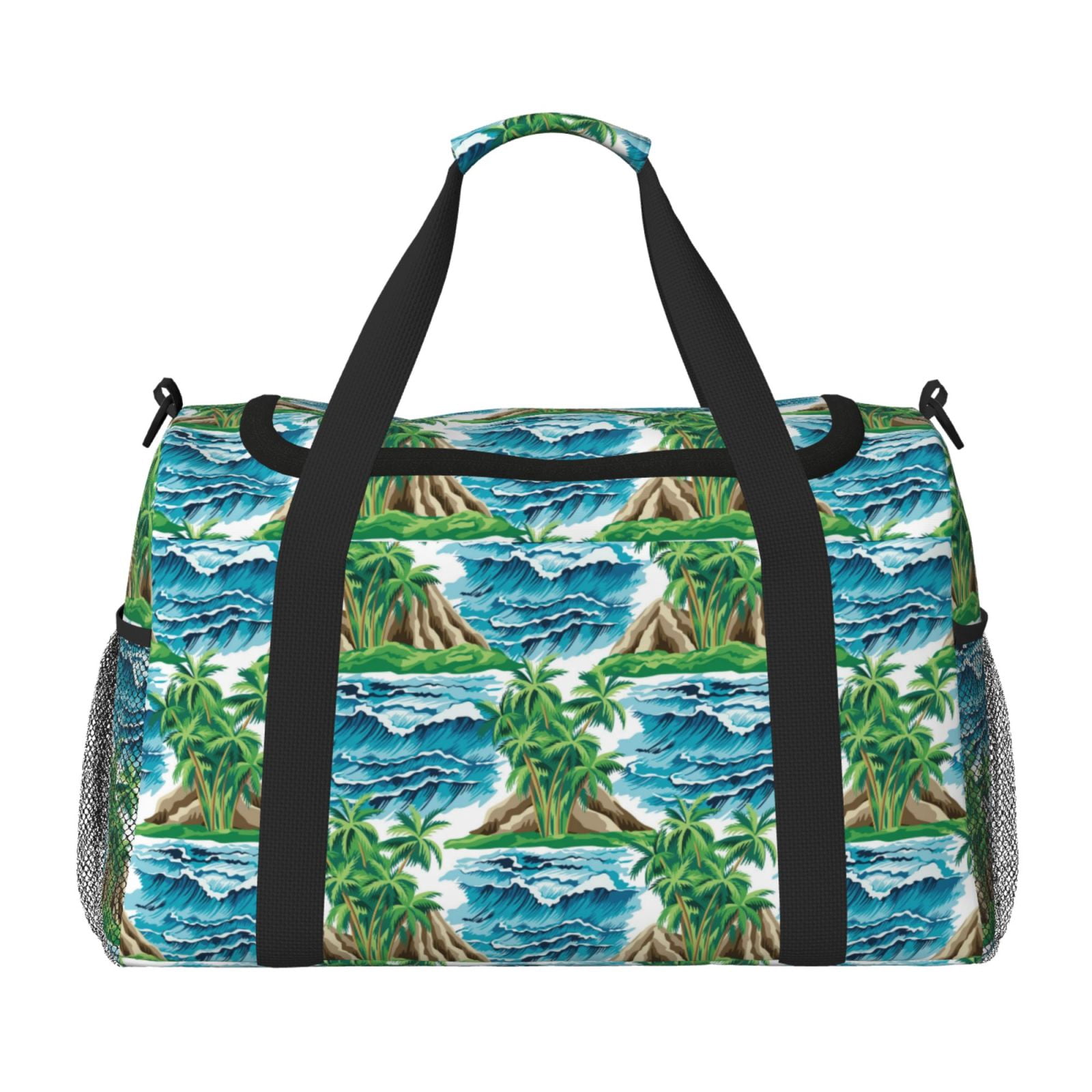 Fuzoiu Hawaii Palms Print Travel Duffle Bag,Carry On Tote Bags,Duffel Bag,Sport Gym Bag, Hospital Bag for Labor and Delivery, Overnight Bag,Luggage Bag