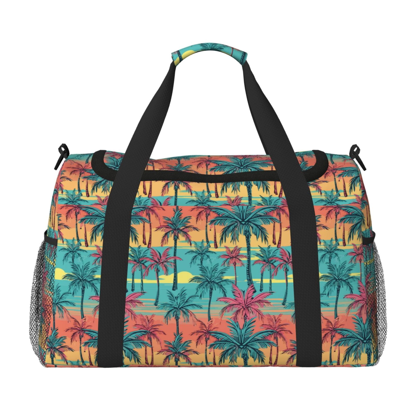Fuzoiu Hawaii Palms Print Travel Duffle Bag,Carry On Tote Bags,Duffel Bag,Sport Gym Bag, Hospital Bag for Labor and Delivery, Overnight Bag,Luggage Bag