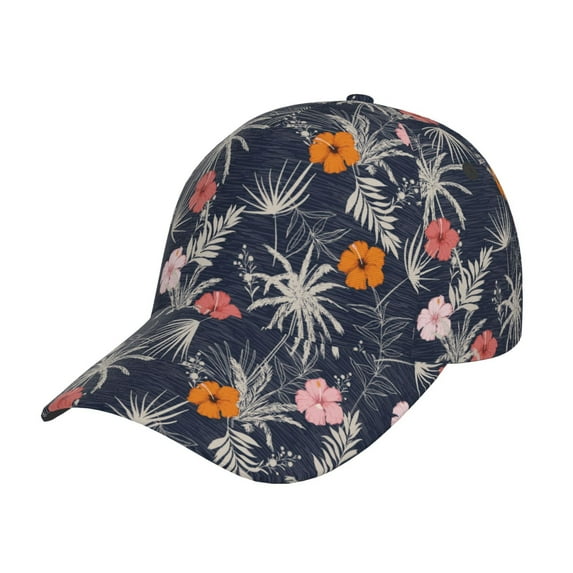 Fuzoiu Hawaiian Style Print Adjustable Baseball Cap for Men and Women, Unisex Sports Hat, Sun Protection Hat for Running Workouts and Outdoor Activities All Seasons