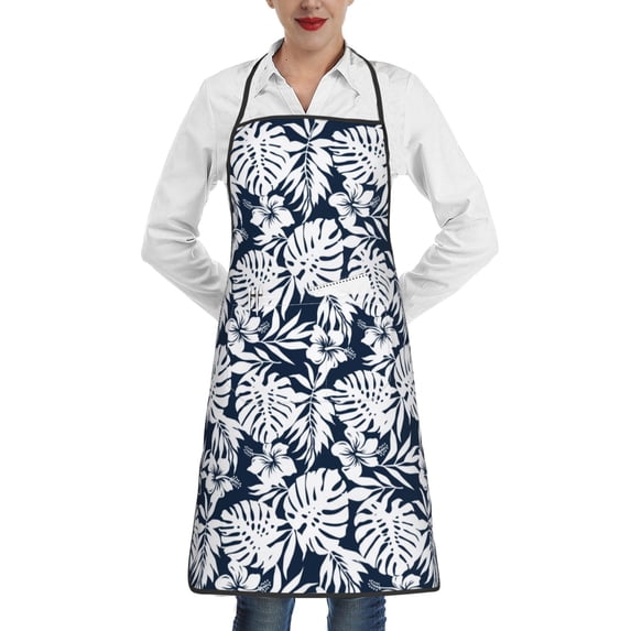 Fuzoiu Hawaiian Style Print Kitchen Cooking Aprons,Kitchen Cooking BBQ Aprons,Chef Apron with 2 Pockets for Men Women,Art Aprons for Painting Pottery Ceramics