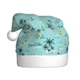 thumbnail image 1 of Fuzoiu Hawaiian Style Print Santa Hat Christmas Hat for Adults,Santa Hats with Pompom, Unisex Xmas Holiday Hat for Christmas New Year Festive Party Supplies, 1 of 6