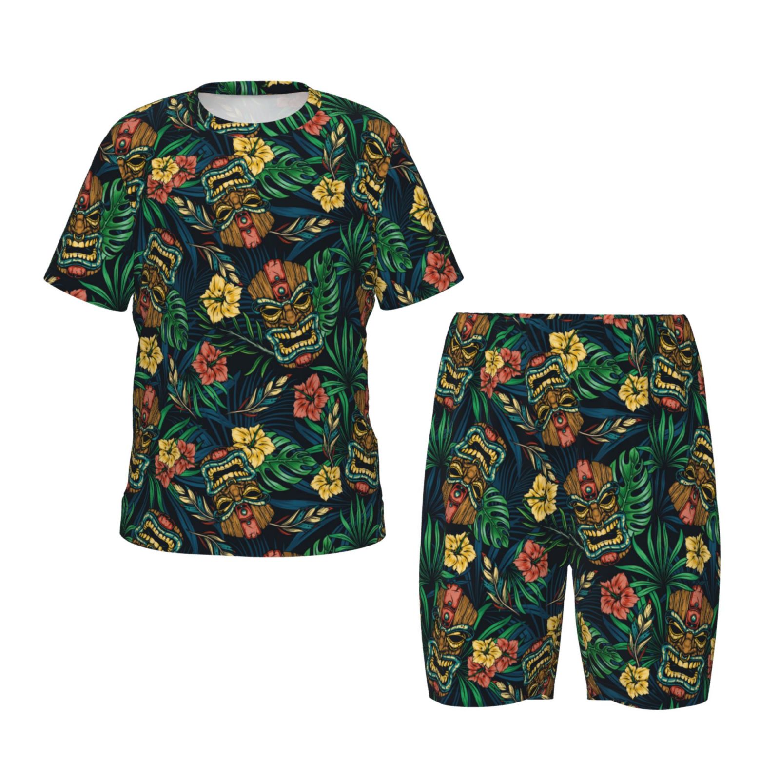 Fuzoiu Hawaiian Tribal Mask Print Boys Girls Pjs Sleepwear,2 Piece ...