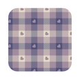 thumbnail image 1 of Fuzoiu Heart Check Plaid Print Leather Coasters Set,Drink Coasters Set of 6,for Tabletop Protection, Durable PVC Coasters,Home Décor and Housewarming Gift,Square, 1 of 7