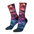 thumbnail image 1 of Fuzoiu Heart Confetti on Glitter Print Athletic Crew Socks for Men & Women,Casual Crew Socks,Above Ankle Crew Socks for Business, Casual, 1 of 6