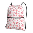 thumbnail image 1 of Fuzoiu Hearts Print Drawstring Backpack Water Resistant String Bag Sports Sackpack Gym Sack for Men Women, 1 of 6